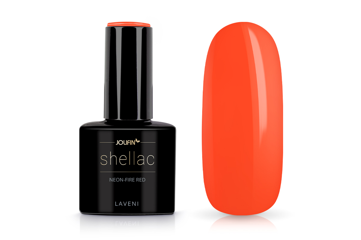 Jolifin LAVENI Shellac - neon fire-red 12ml