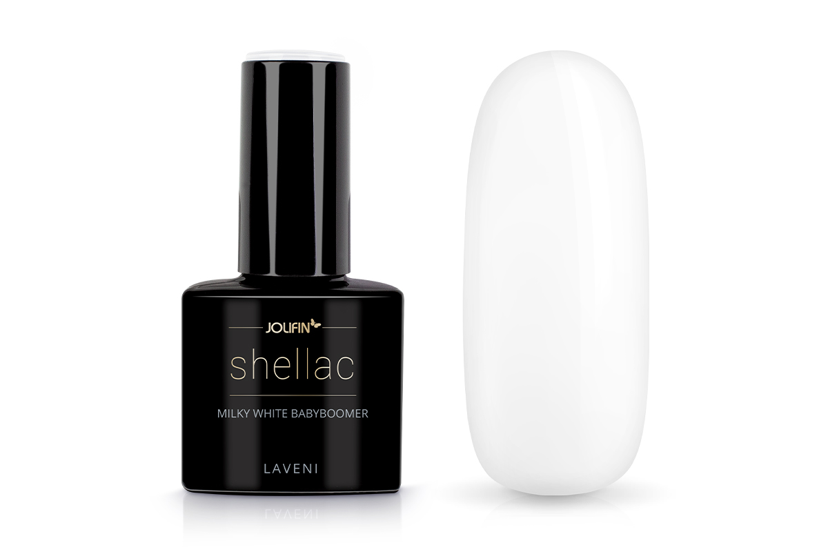Jolifin LAVENI Shellac - milky white babyboomer 12ml